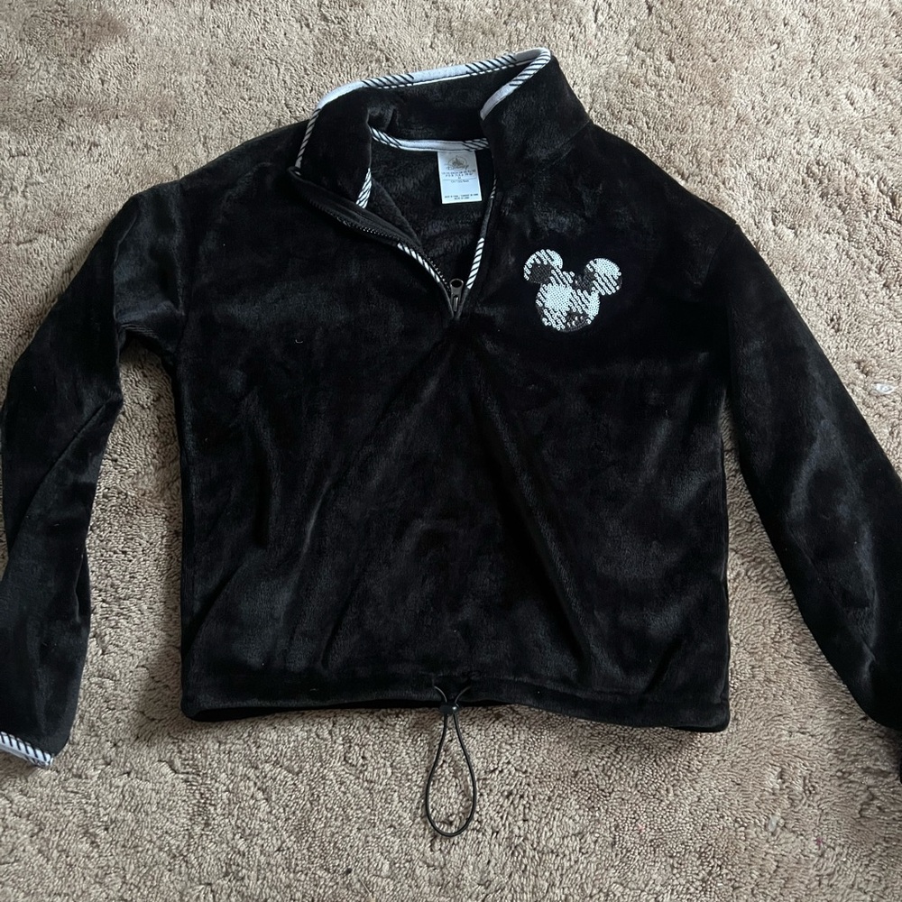 Disney parks fuzzy quarter zip sweatshirt